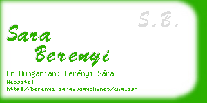 sara berenyi business card